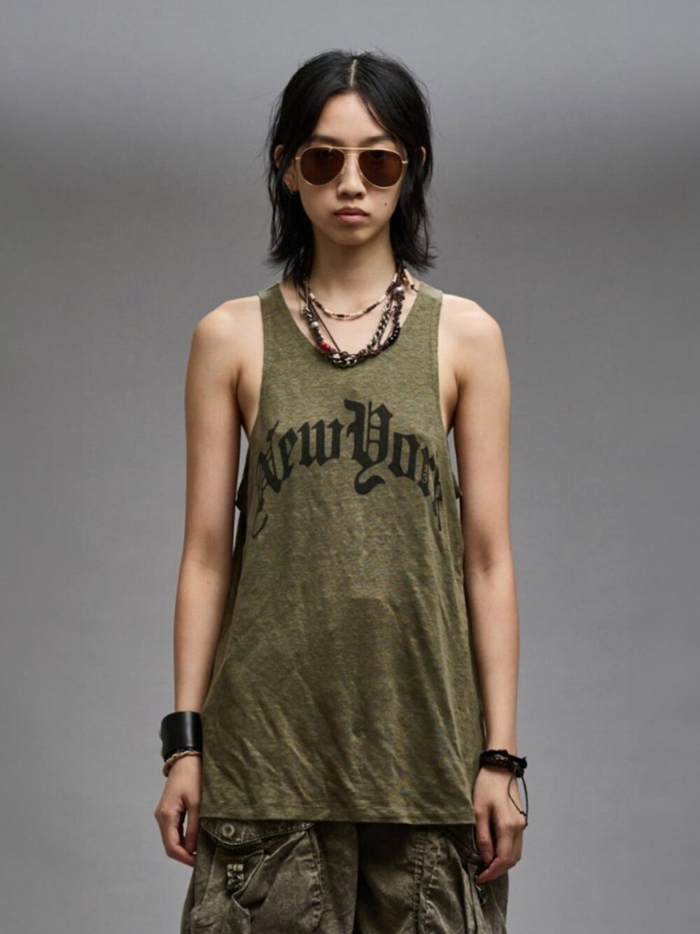 R13 NWOT Khaki 'New York' Tank Top XS